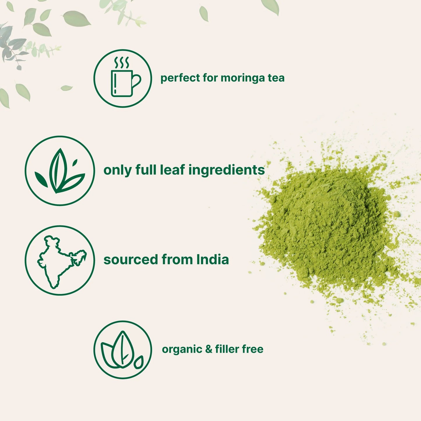 Organic Moringa Oleifera Leaf Powder VIP