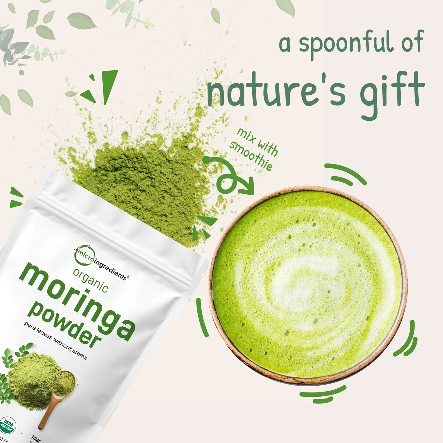 Organic Moringa Oleifera Leaf Powder VIP